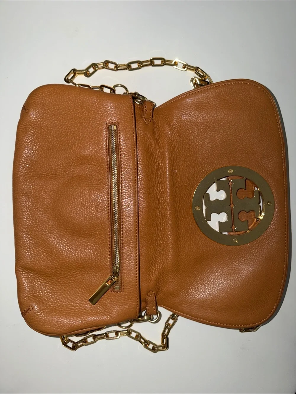 Tory Burch sleek cognac
